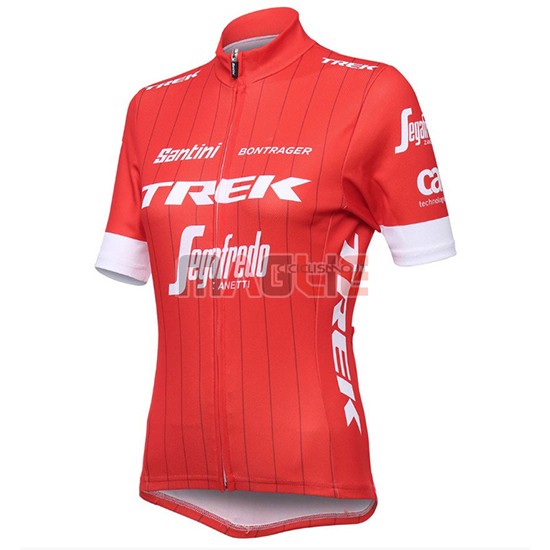 2018 Maglia Donne Trek Segafredo Manica Corta Rosso